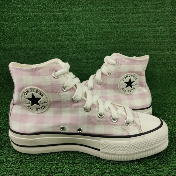 Converse Shoes - Converse Sneakers Womens 8 Pink Chuck Taylor All Star Lift Gingham High Top Shoe